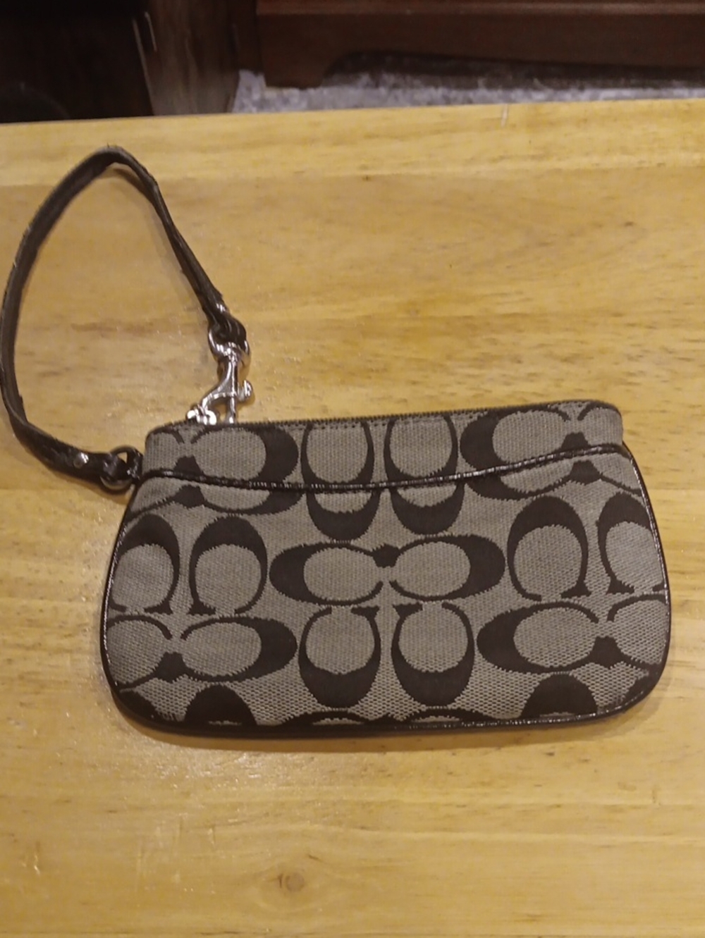 Coach Black and Gray Signature Wristlet